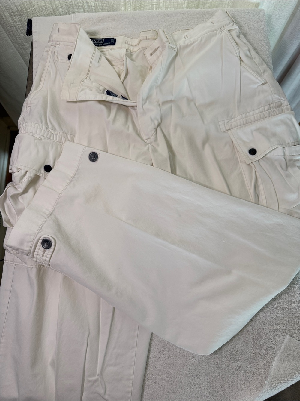 Ralph Lauren Men's Cargo Pants in Off-White Cream